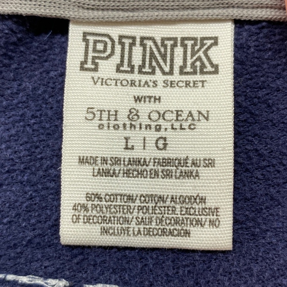 PINK Victoria's Secret Yankees Sweatshirt Womens Large Navy Excellent Lace Up - Picture 2 of 10